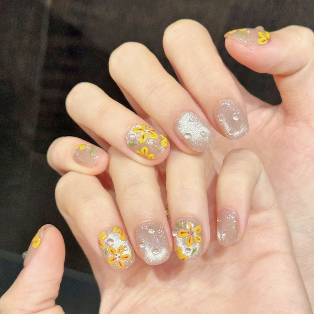 Marigold Glow | Short Square Press‑on Nails