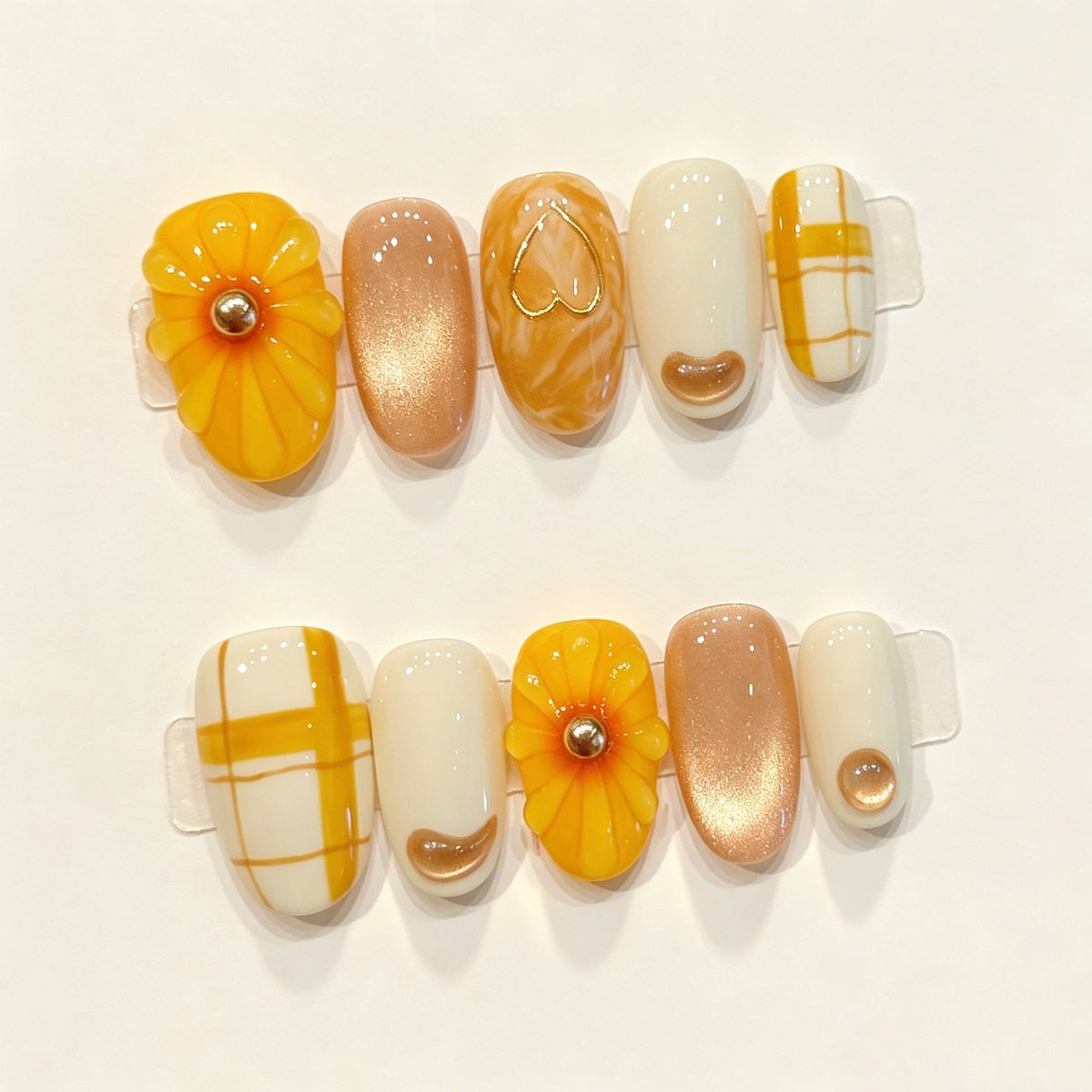 Tangerine Warmth | Short Oval Press‑on Nails