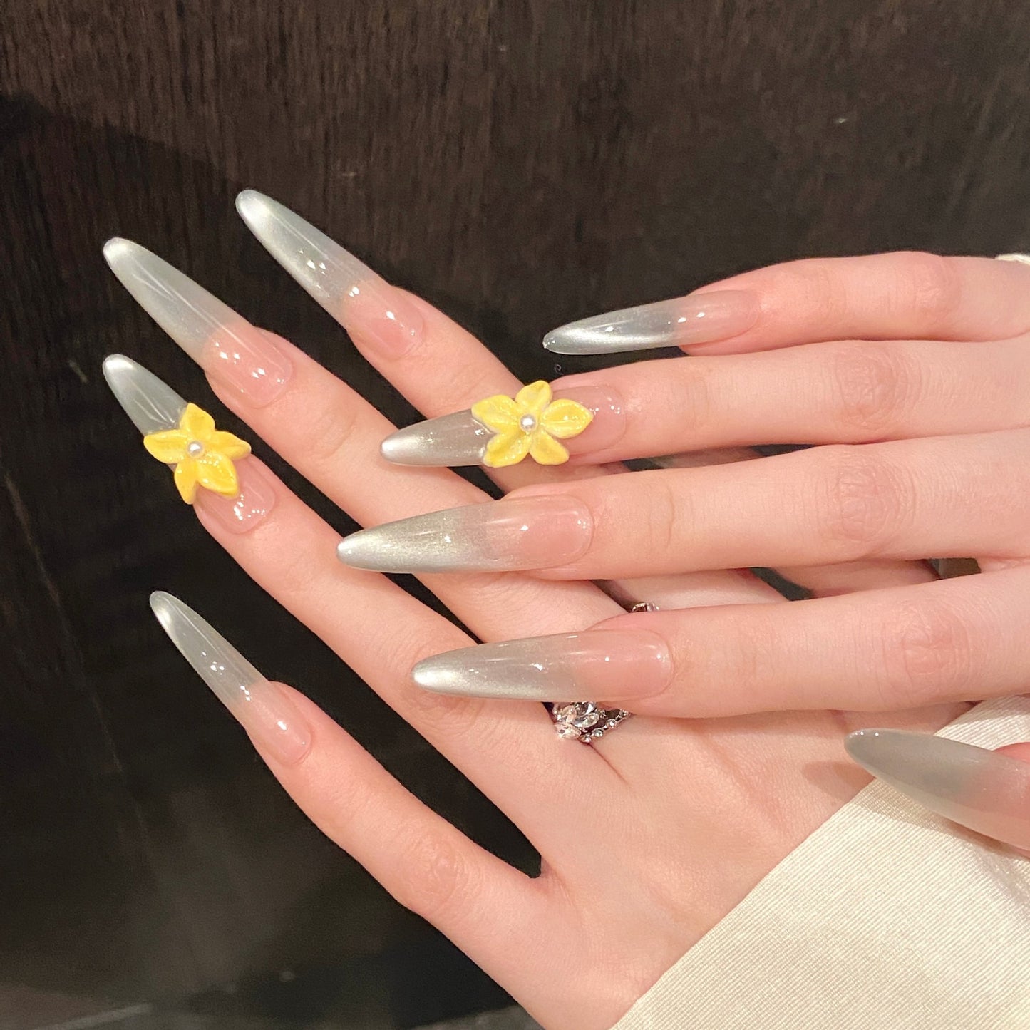 Elara Sage | Long Stiletto Press‑on Nails