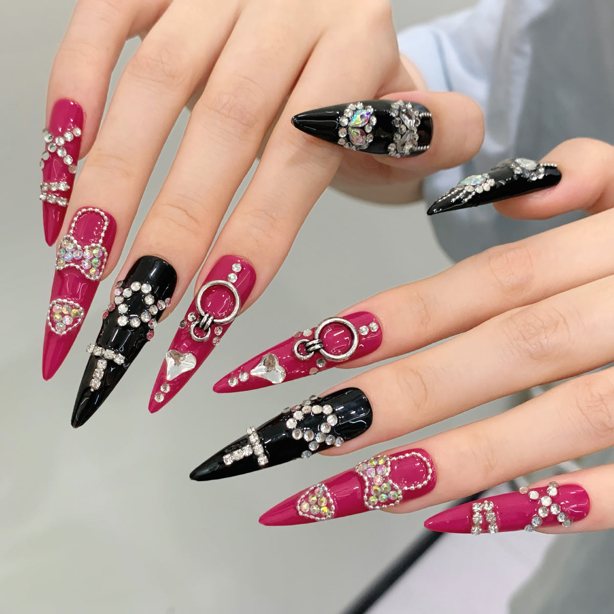 Roxie Glam | Long Stiletto Press‑on Nails