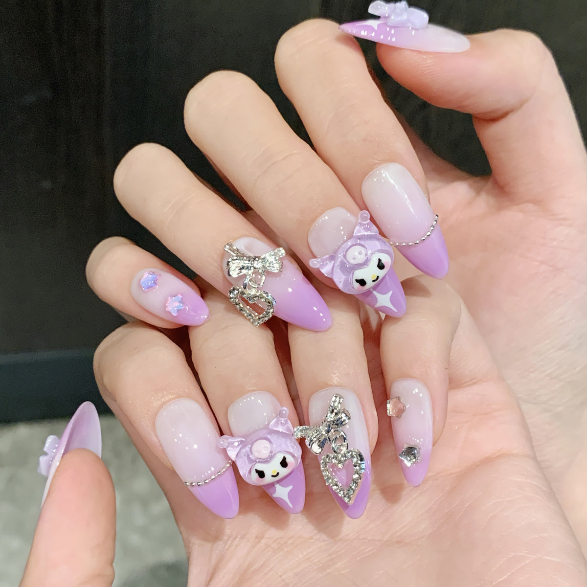 Lavender Charm | Medium Almond Press‑on Nails