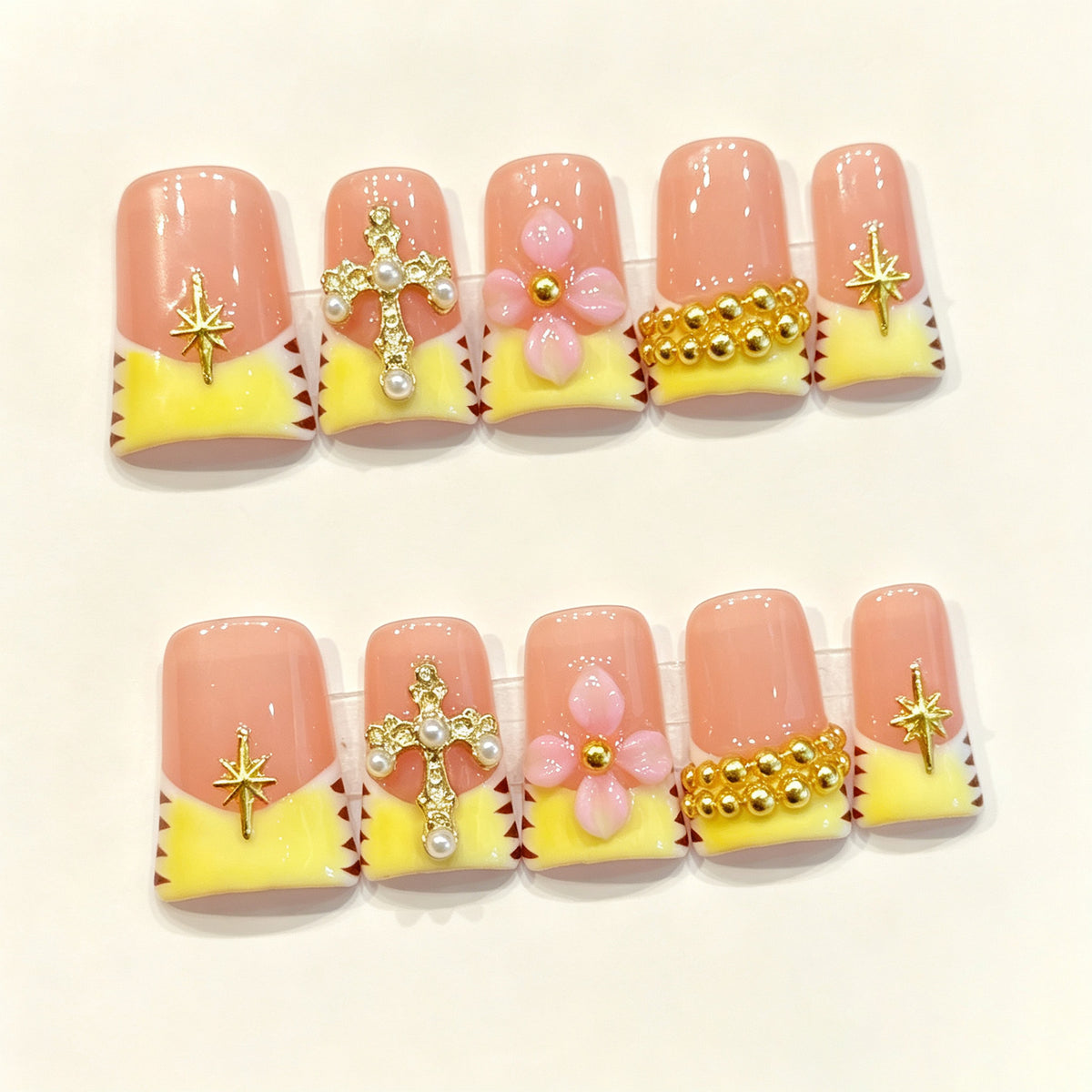 Golden Peach Shine | Short Duck Press‑on Nails