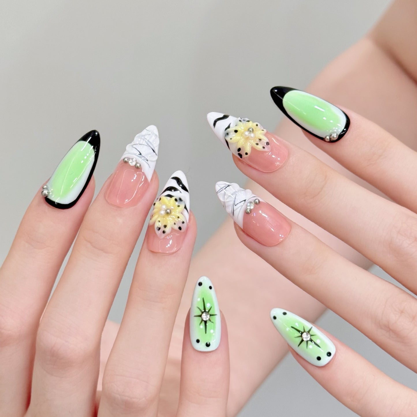 Vivid Zest | Medium Almond Press-on Nails