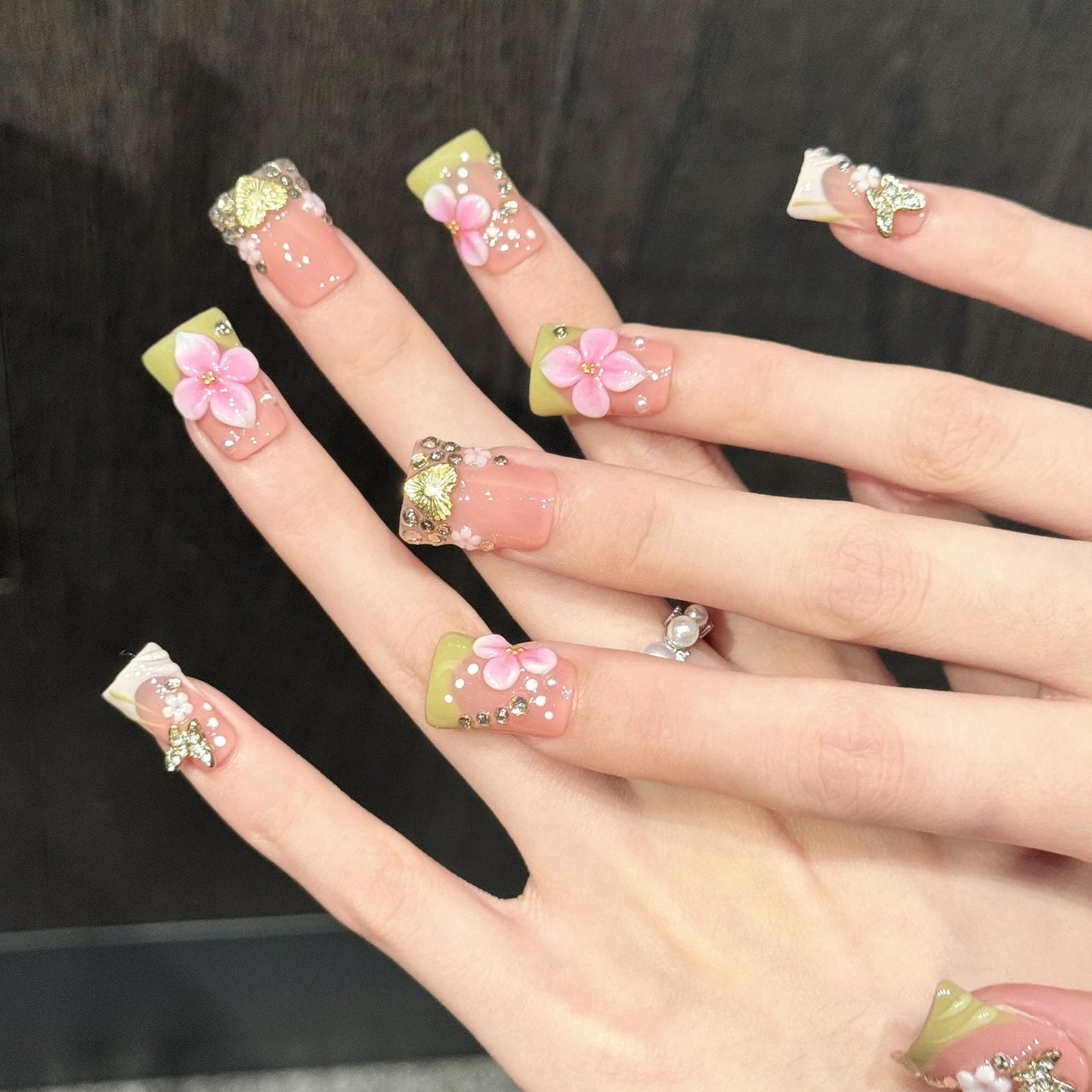 Peach Gild | Short Duck Press‑on Nails