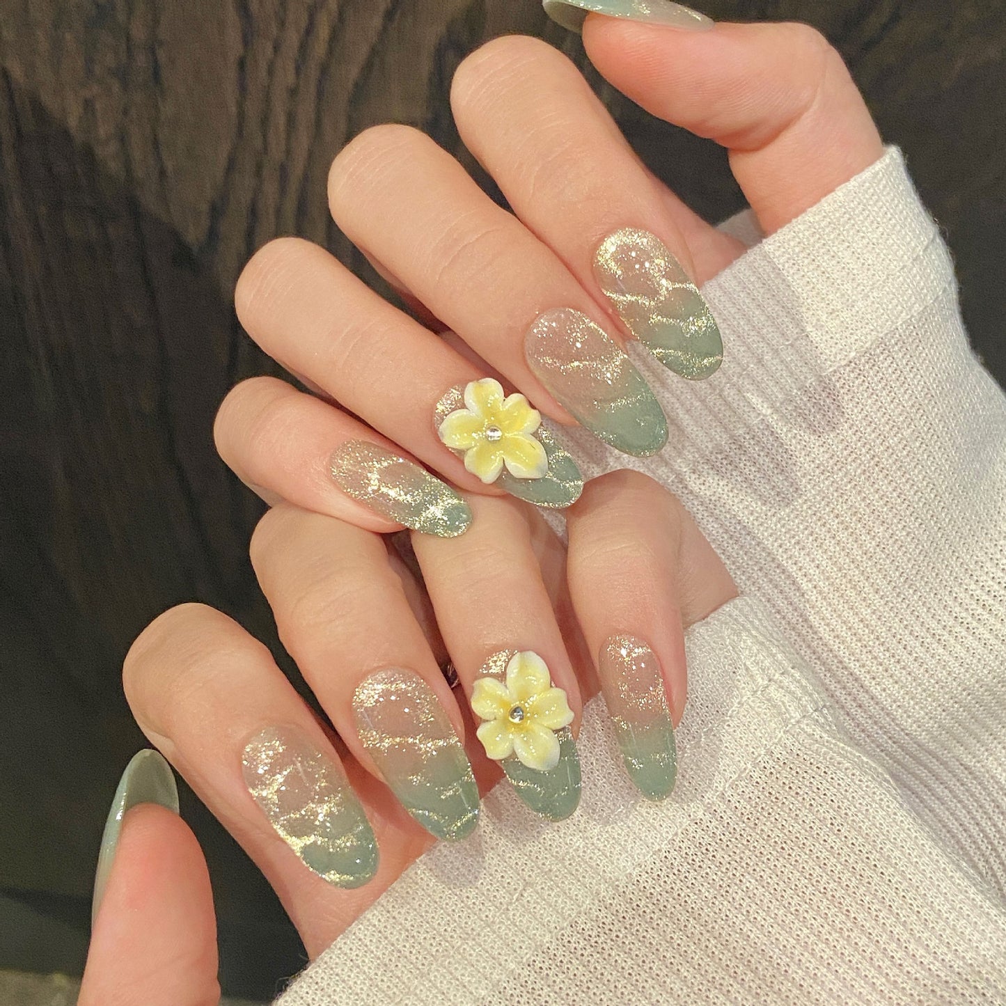 Mint Tide | Medium Almond Press‑on Nails