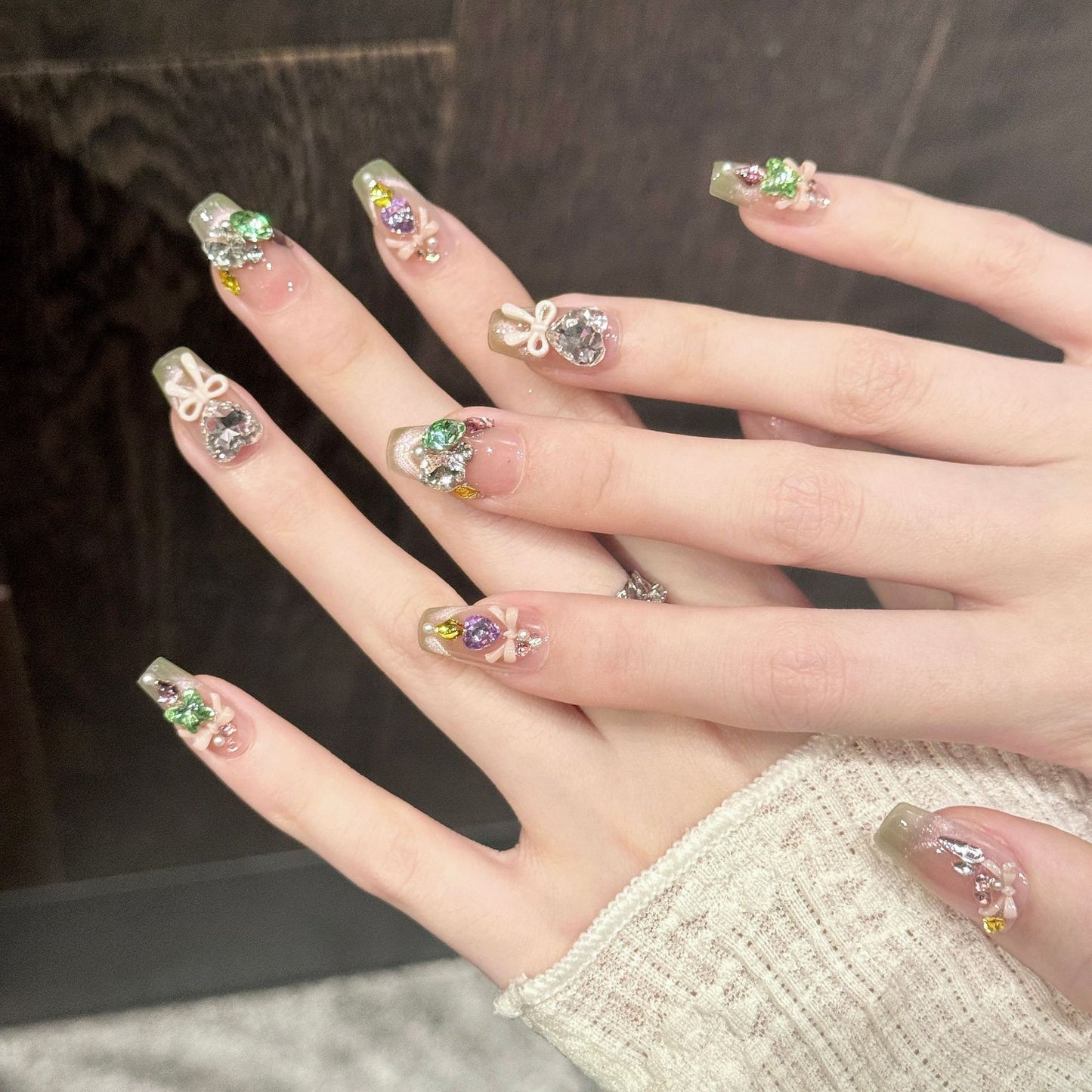 Candy Prism | Short Coffin Press‑on Nails