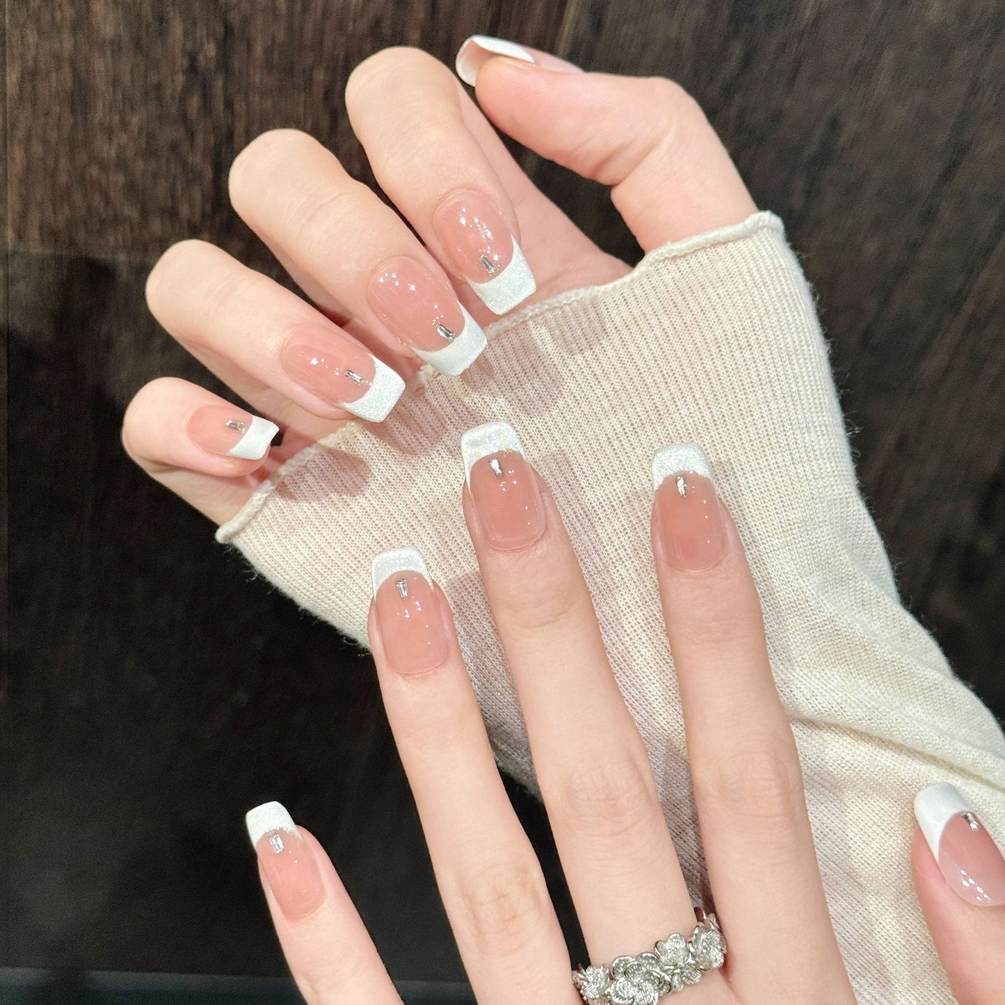 Moon Frost | Short Square Press‑on Nails