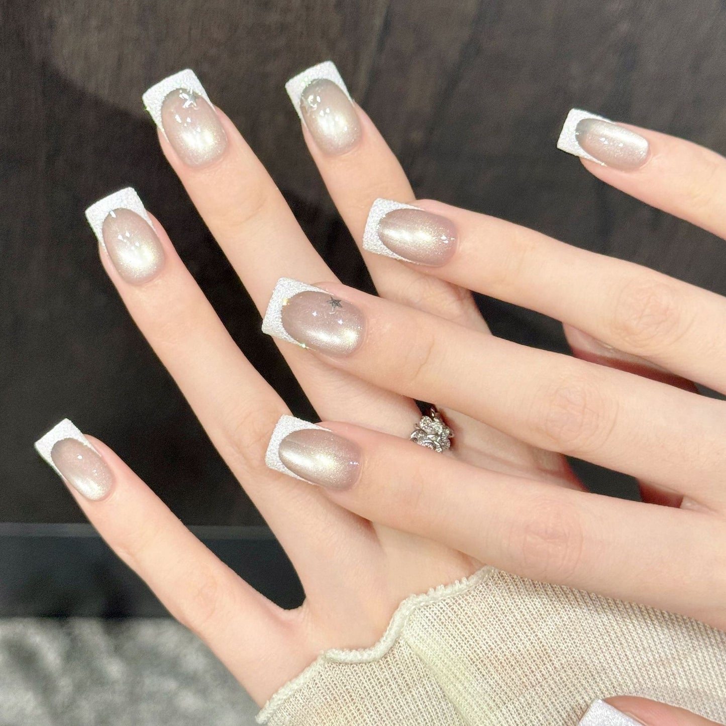 Lunar Spark | Short Square Press‑on Nails