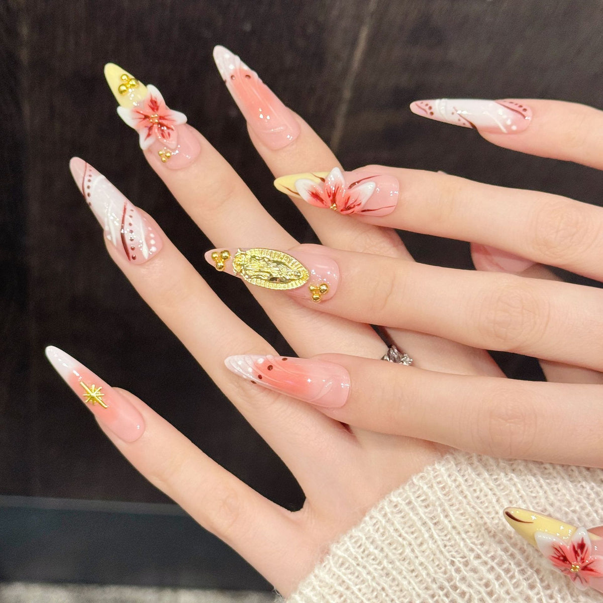 Blush Aurelia | Long Stiletto Press‑on Nails
