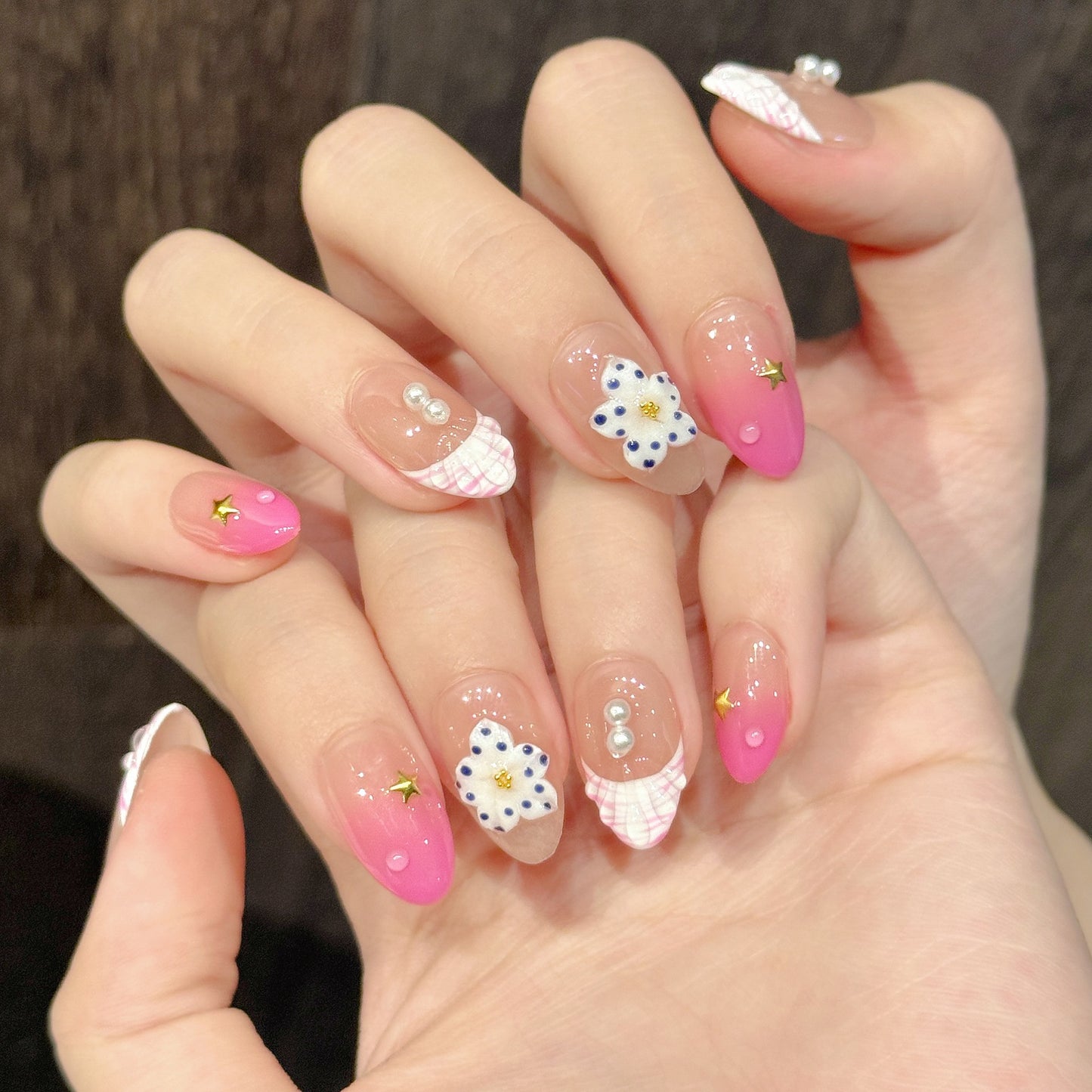 Tropic Pink | Short Almond Press‑on Nails