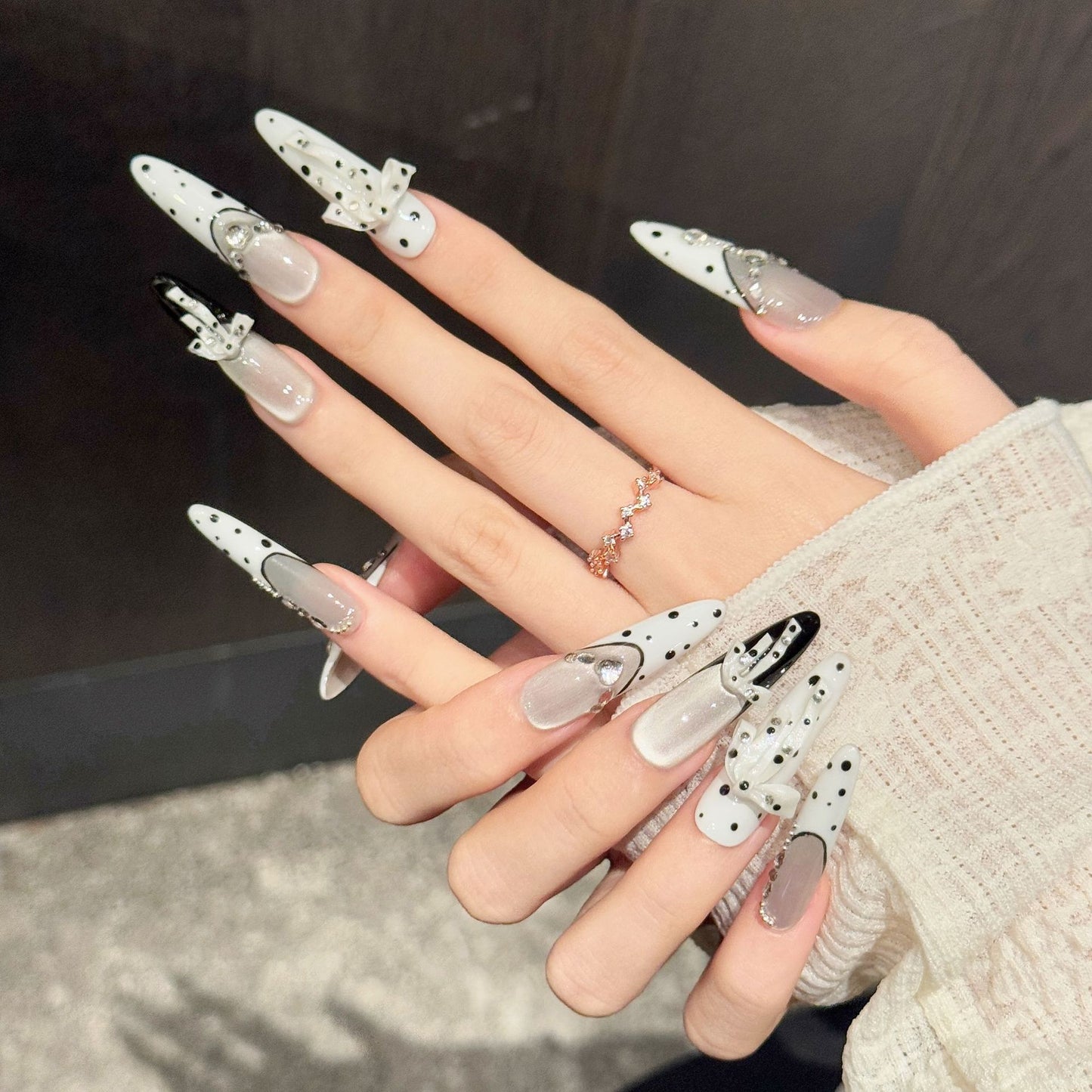 Pola Charm | Long Stiletto Press‑on Nails