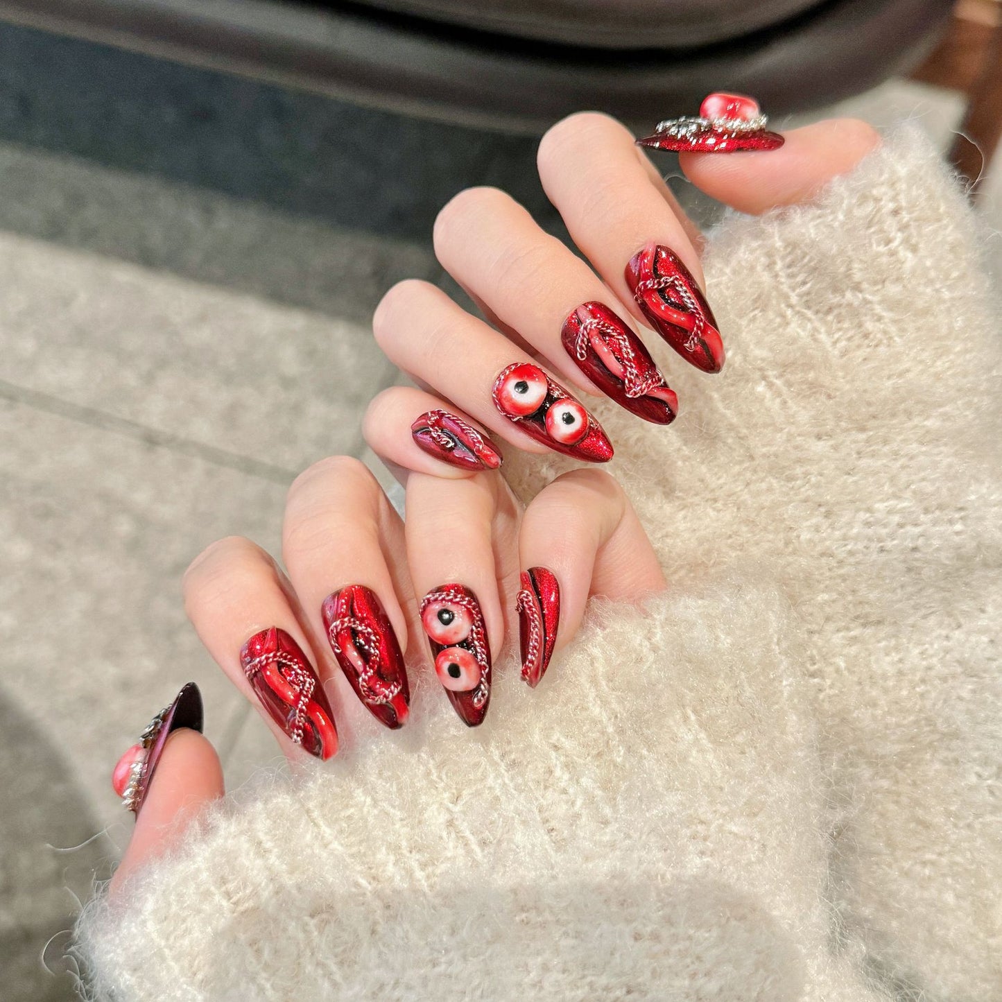 Garnet Veyra | Medium Almond Press‑on Nails