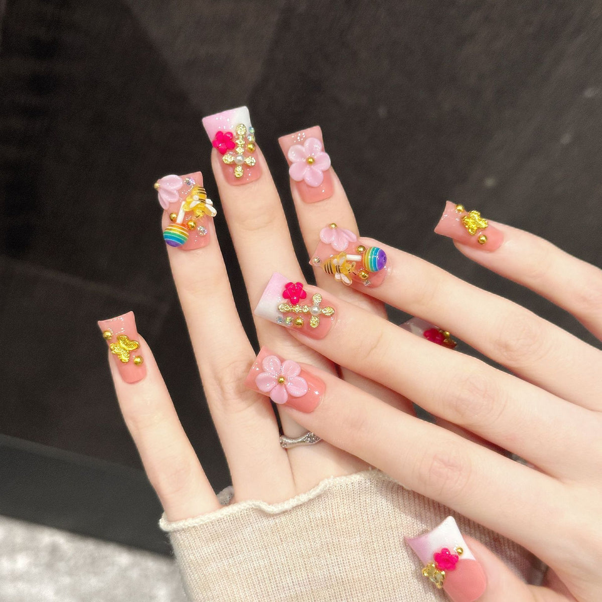 Honey Glow | Short Duck Press‑on Nails