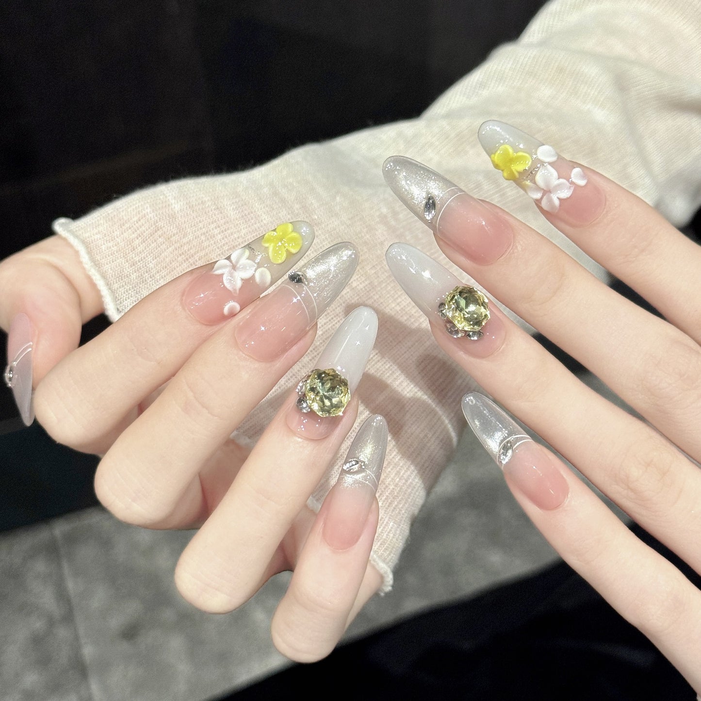 Citrus Shine | Long Oval Press‑on Nails