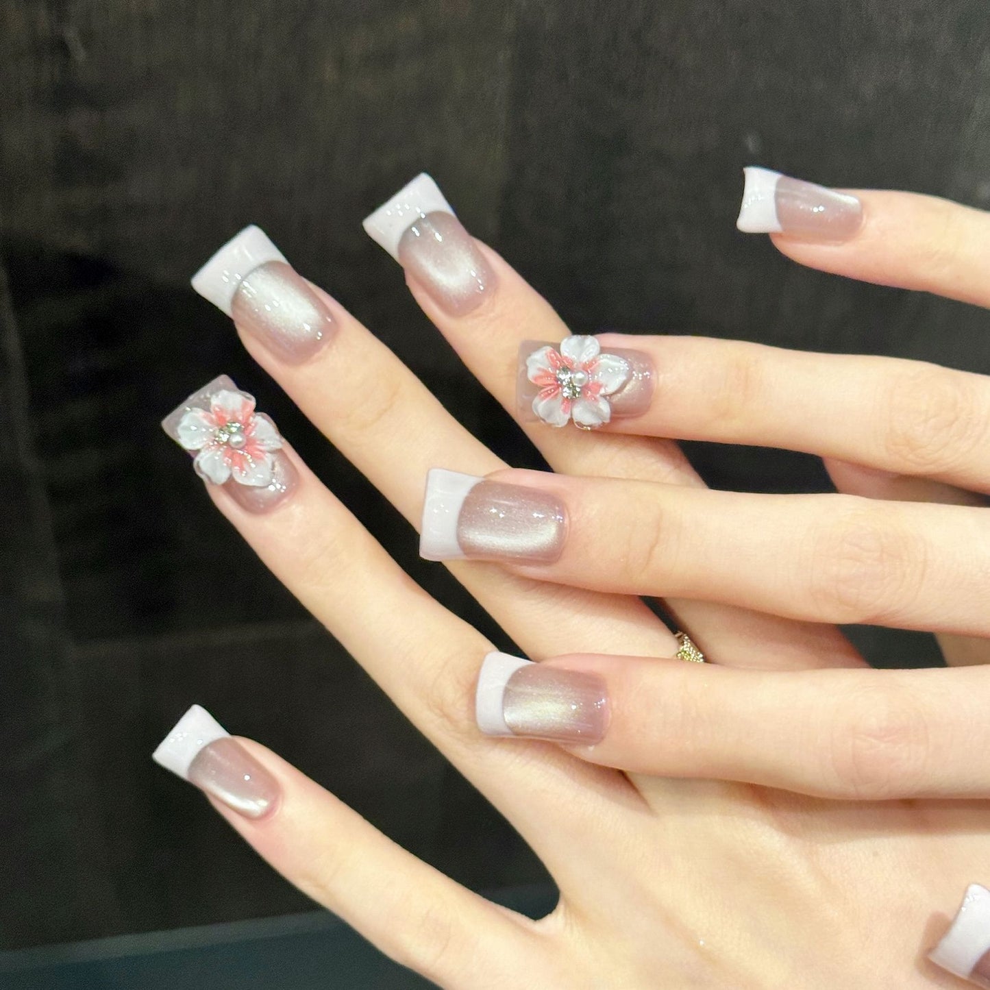 Blush Pearl Sheen | Short Duck Press‑on Nails