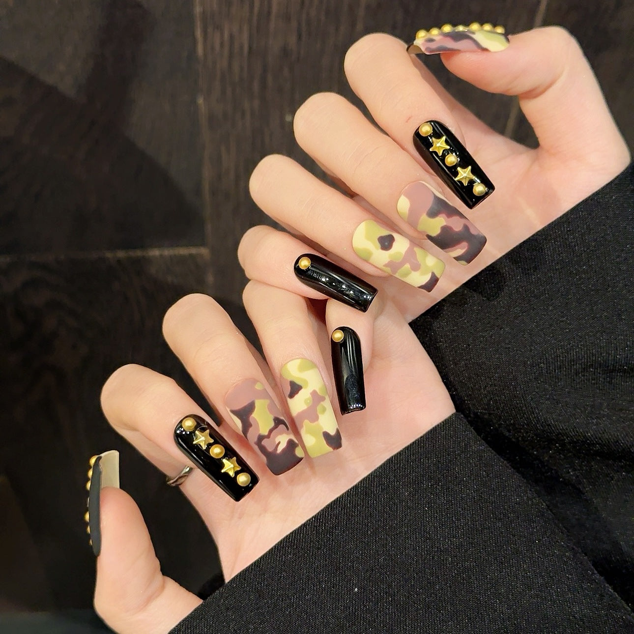 Camaro Star | Long Square Press‑on Nails