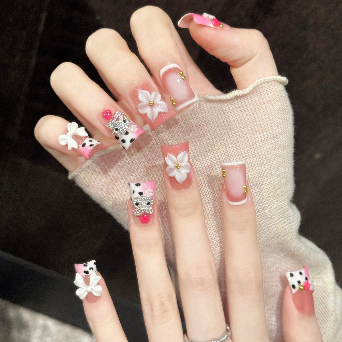 Blush Kitty | Short Duck Press‑on Nails