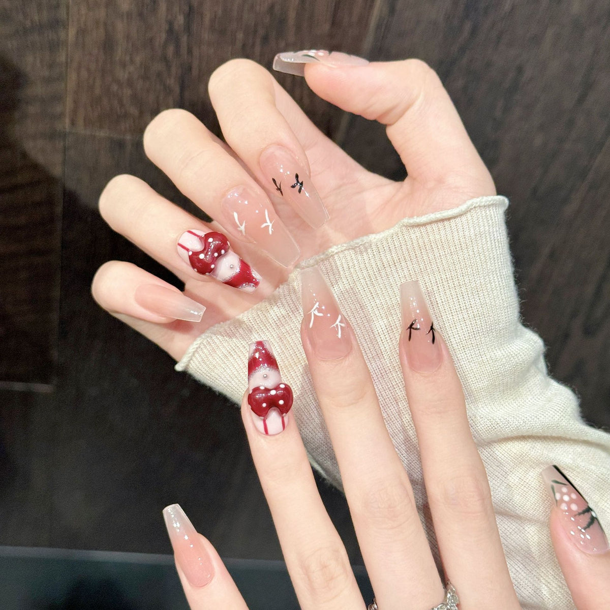 Coast Breeze | Medium Coffin Press‑on Nails