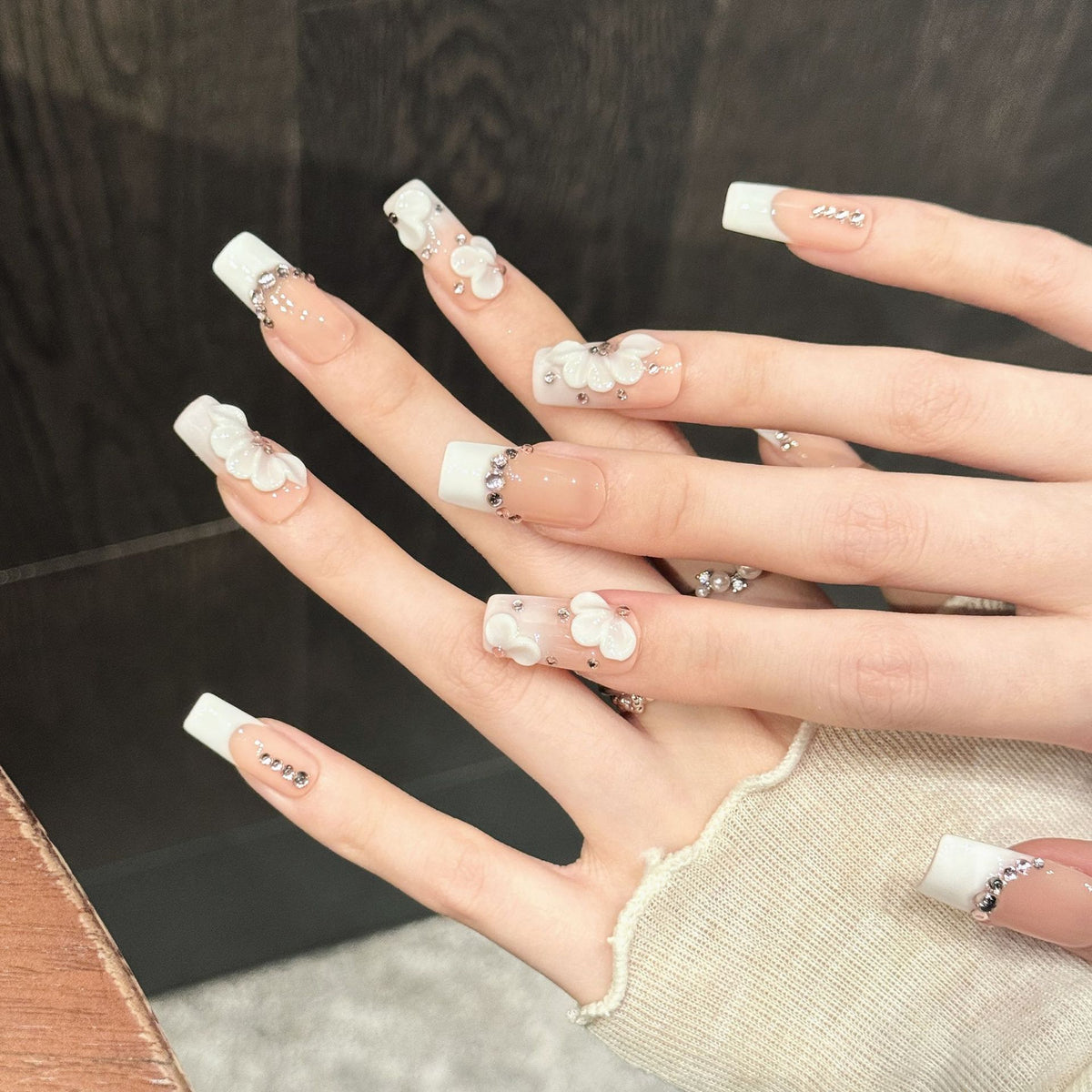 Blush Gem | Long Square Press‑on Nails