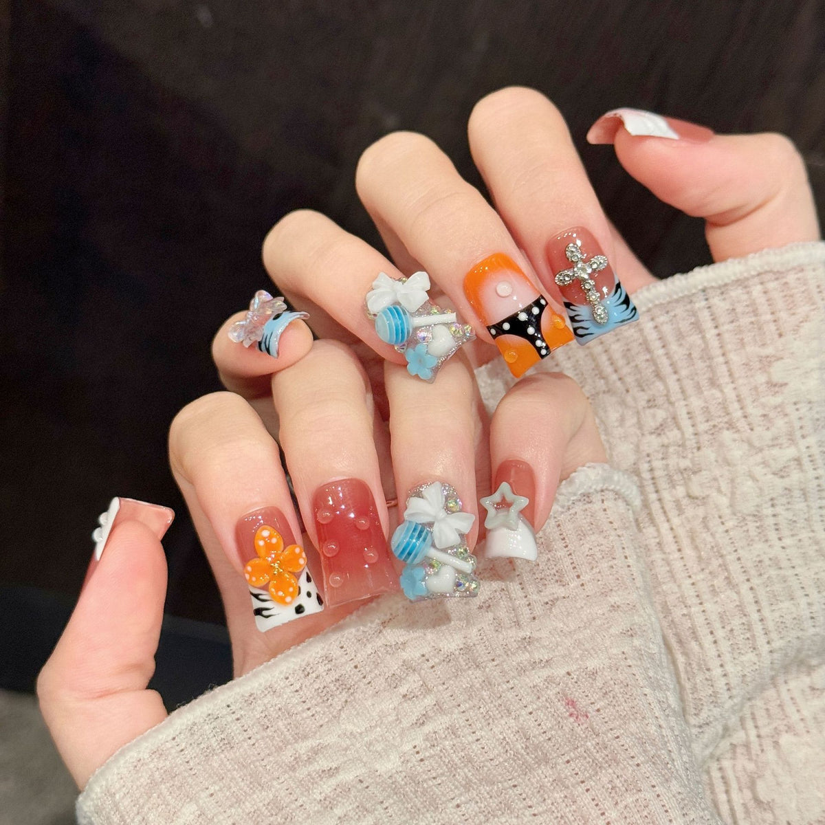 Candy Party Pop | Short Duck Press‑on Nails