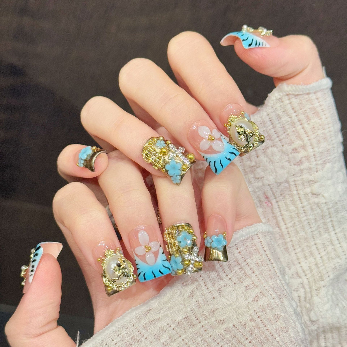 Gilded Dream | Short Duck Press‑on Nails