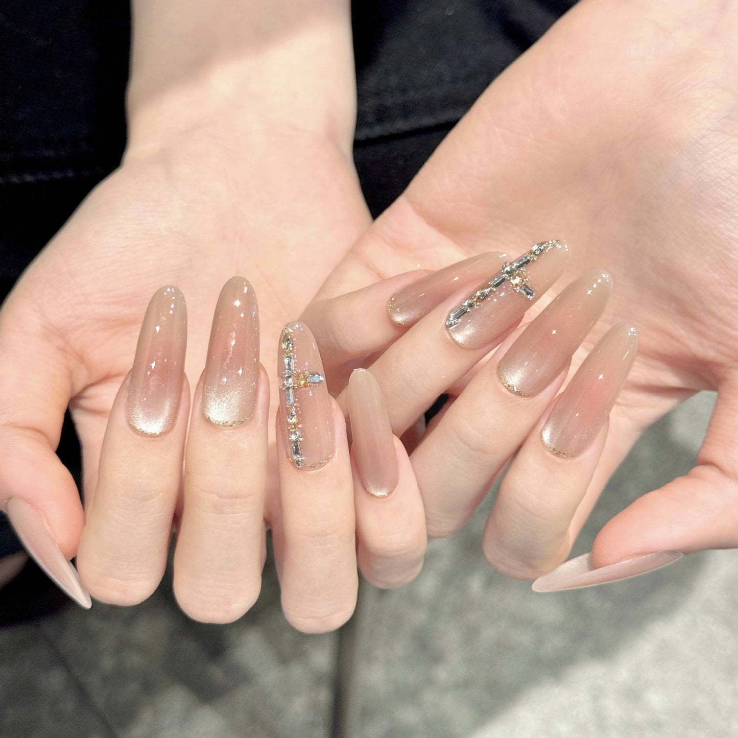 Nude Glow | Long Oval Press‑on Nails