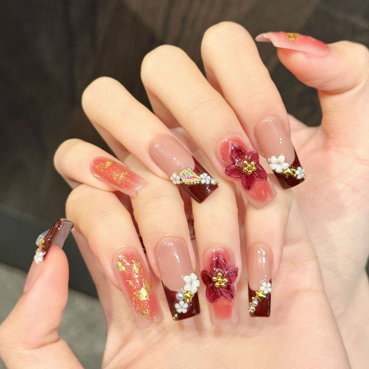 Ruby Gild | Long Square Press‑on Nails