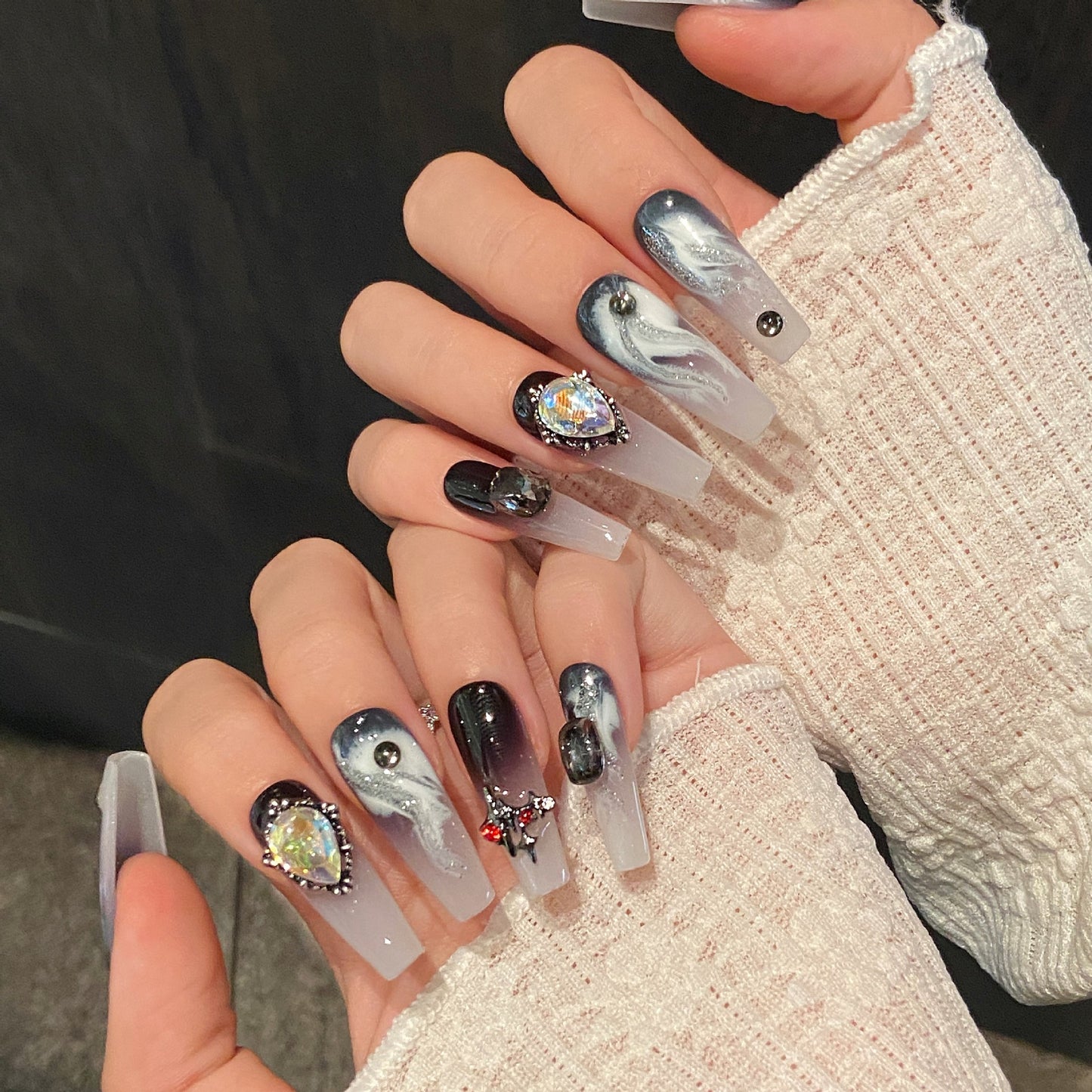 Kael Smoke | Long Coffin Press‑on Nails