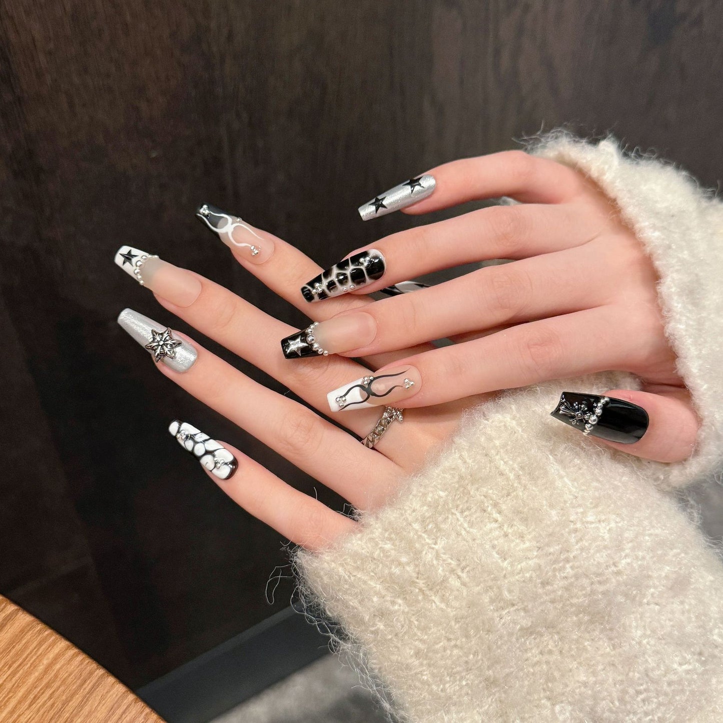 Star Sigil | Long Coffin Press‑on Nails