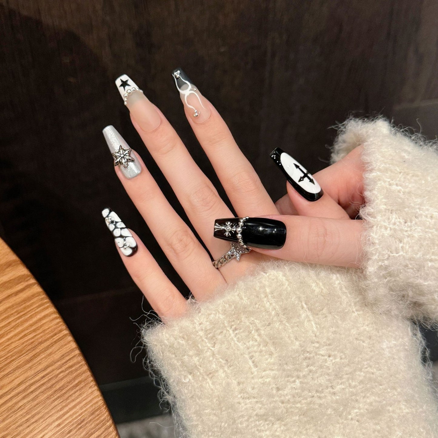 Star Sigil | Long Coffin Press‑on Nails
