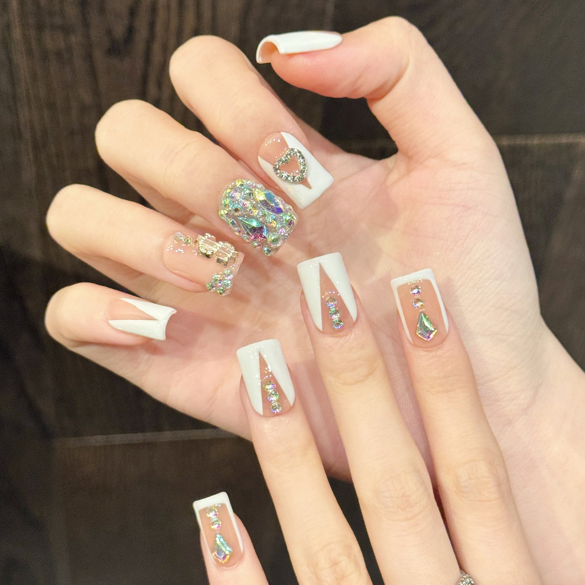 Diamond V‑Tip | Short Square Press‑on Nails