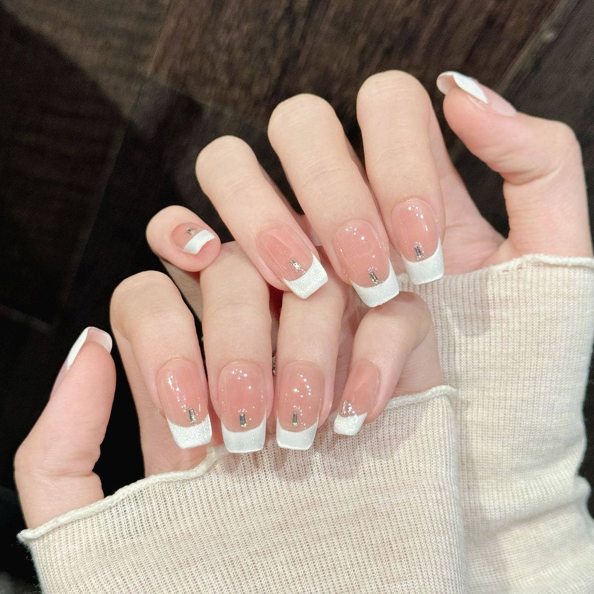 Moon Frost | Short Square Press‑on Nails