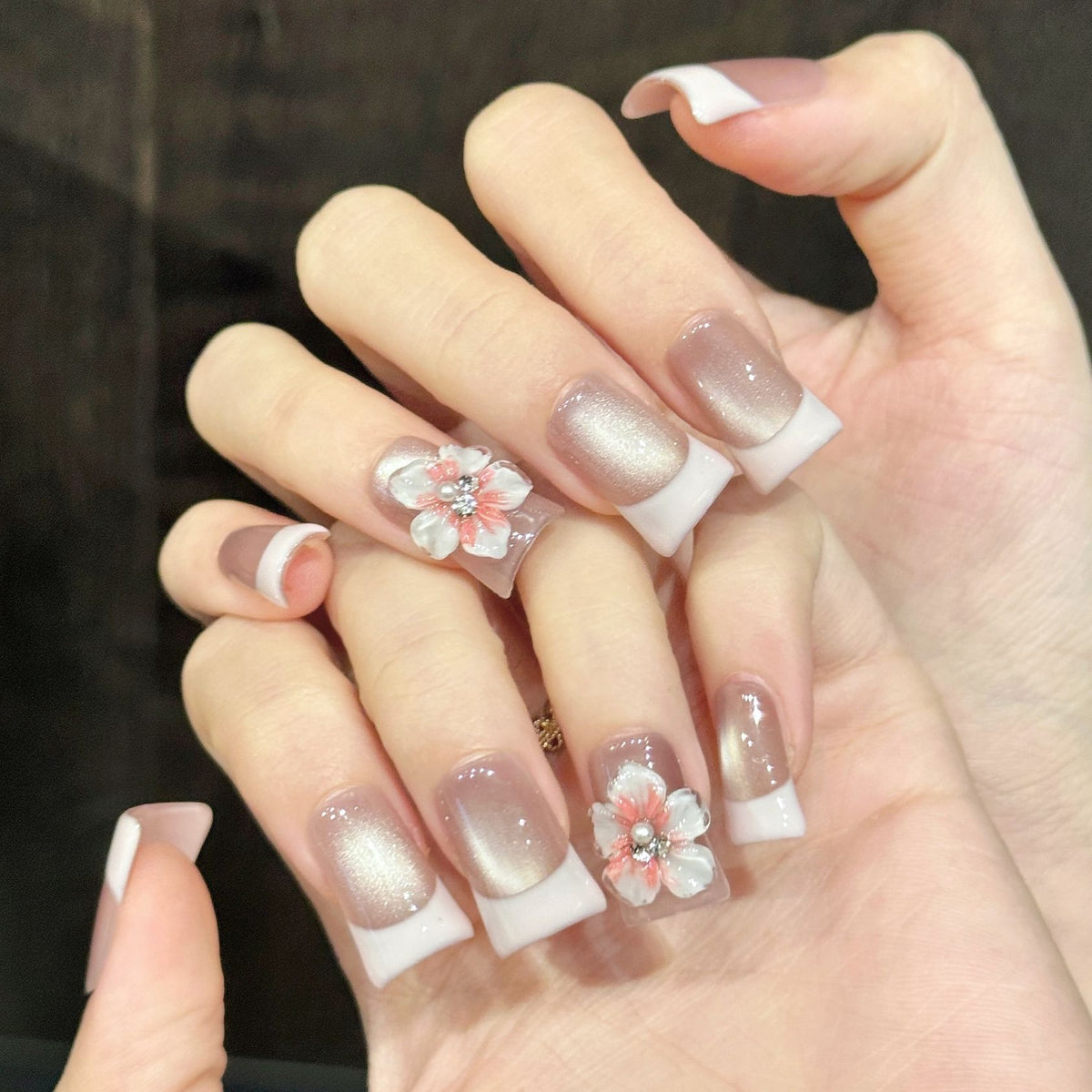 Blush Pearl Sheen | Short Duck Press‑on Nails