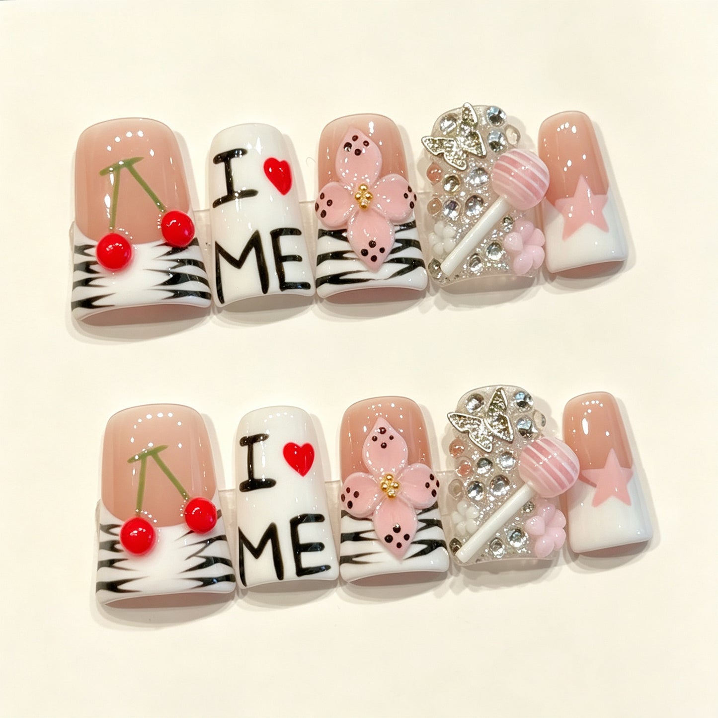 Sweet Cherry Vibe | Short Duck Press‑on Nails
