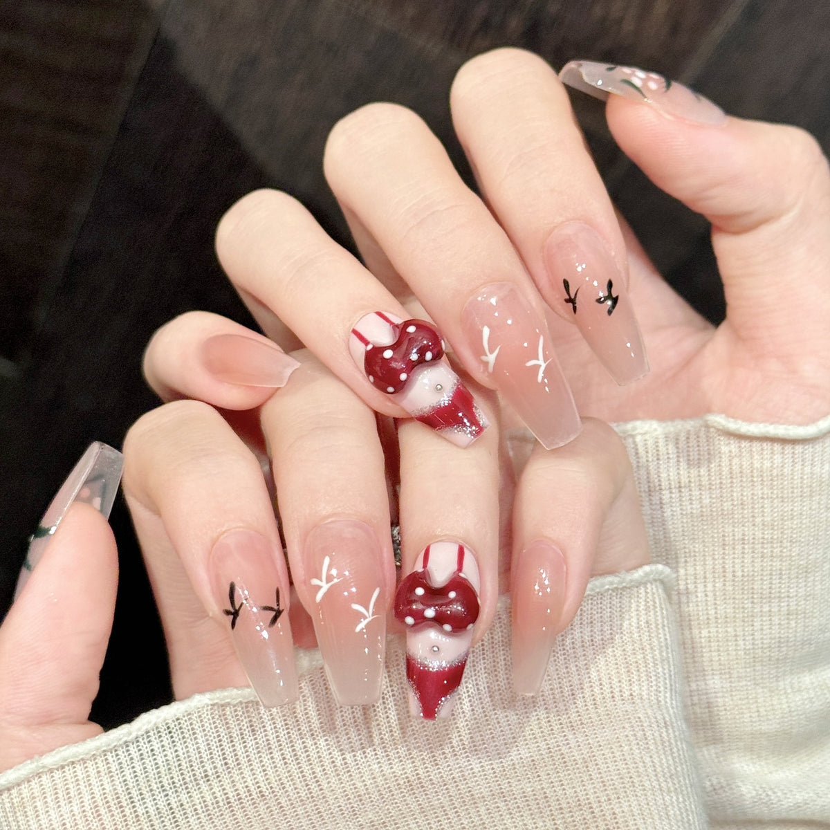Coast Breeze | Medium Coffin Press‑on Nails