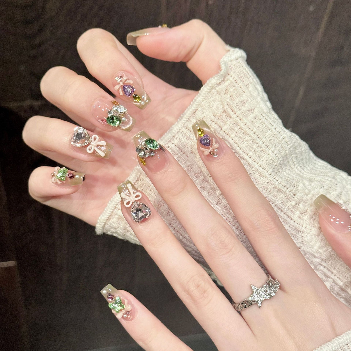 Candy Prism | Short Coffin Press‑on Nails