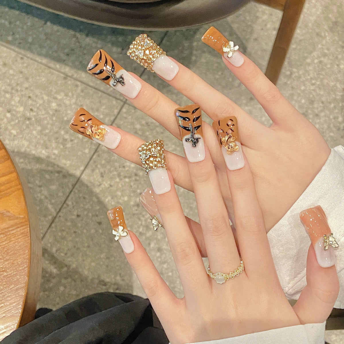 Caramel Charm | Long Duck Press‑on Nails