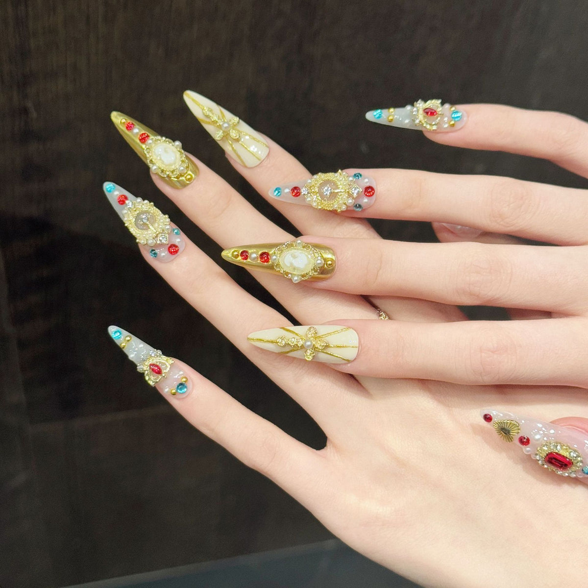 Aurelia Voss | Long Stiletto Press‑on Nails