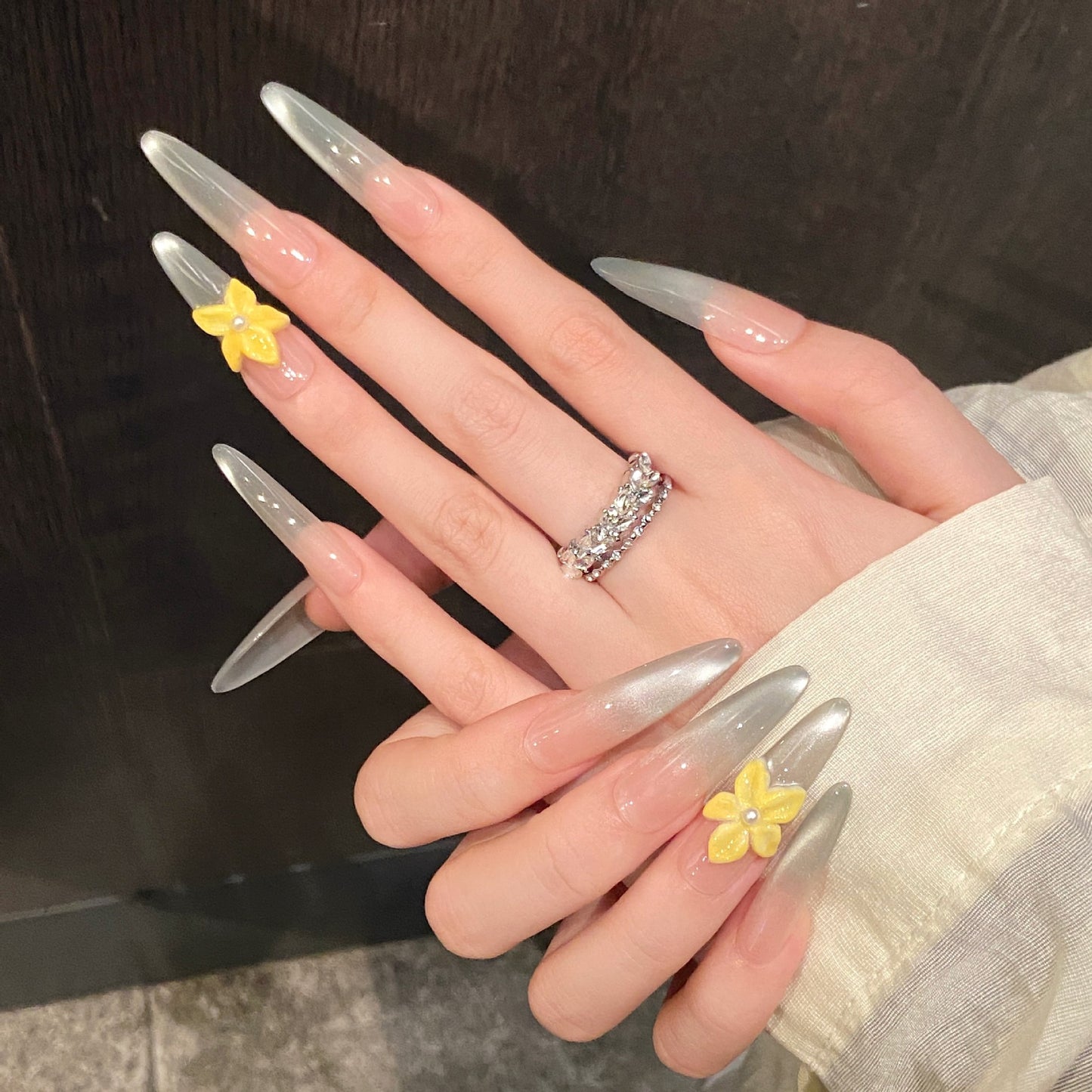 Elara Sage | Long Stiletto Press‑on Nails