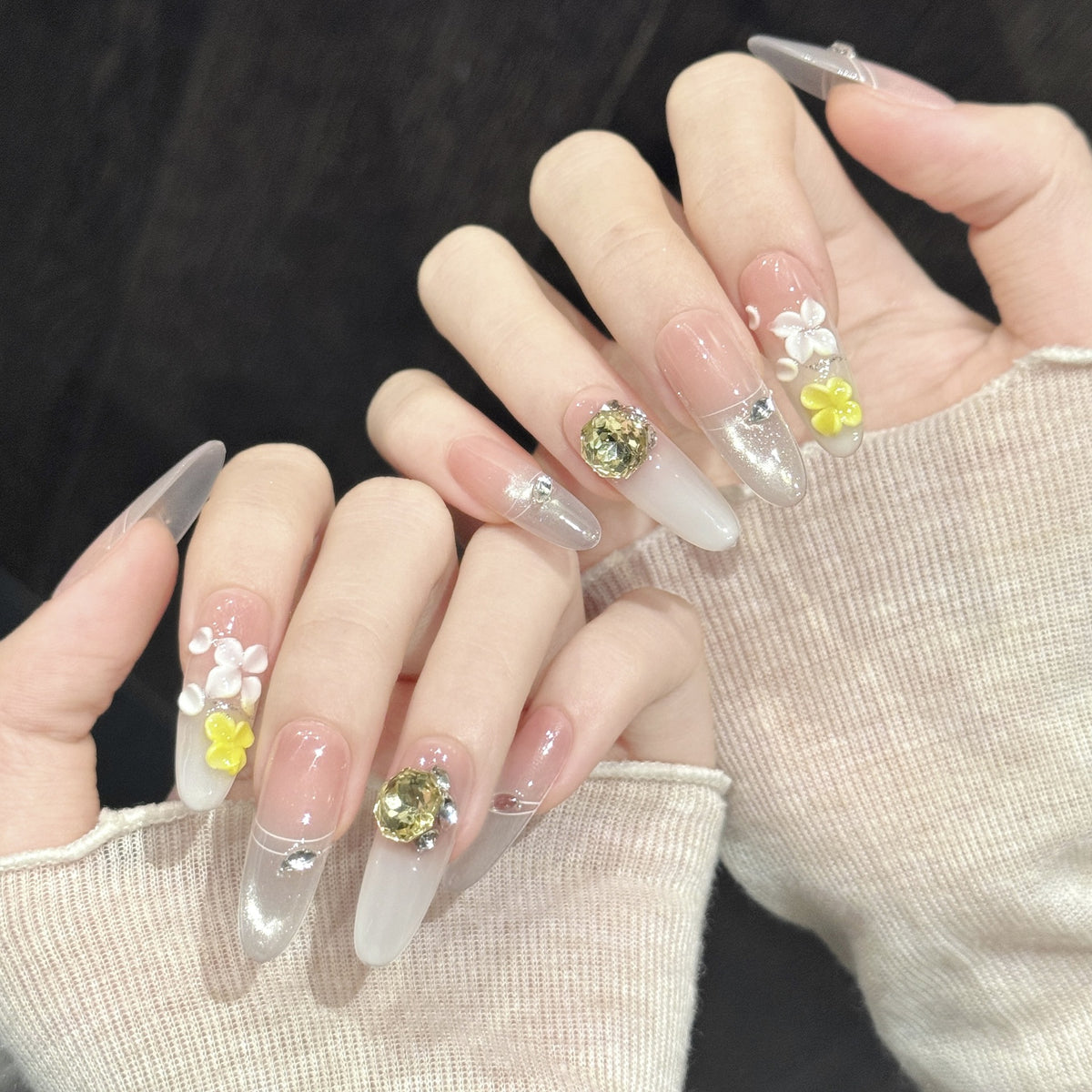 Citrus Shine | Long Oval Press‑on Nails