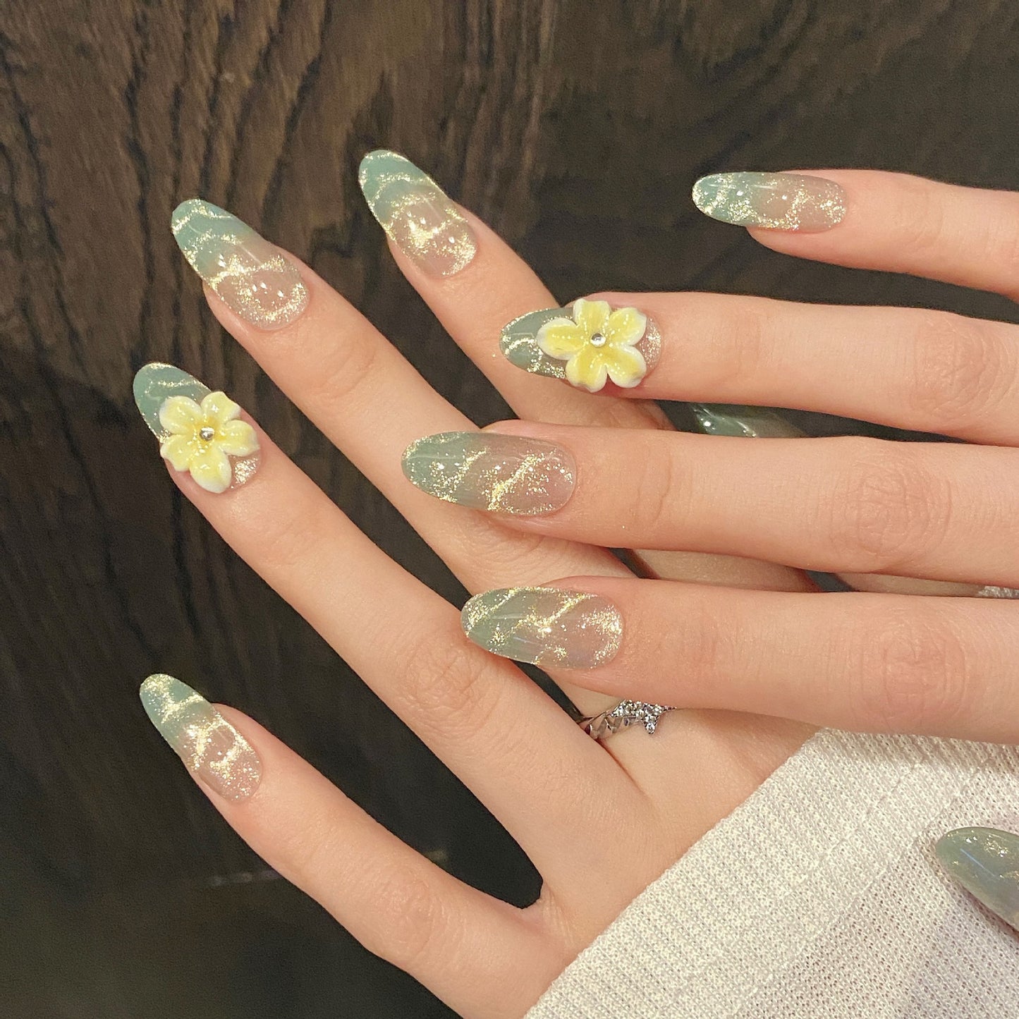 Mint Tide | Medium Almond Press‑on Nails
