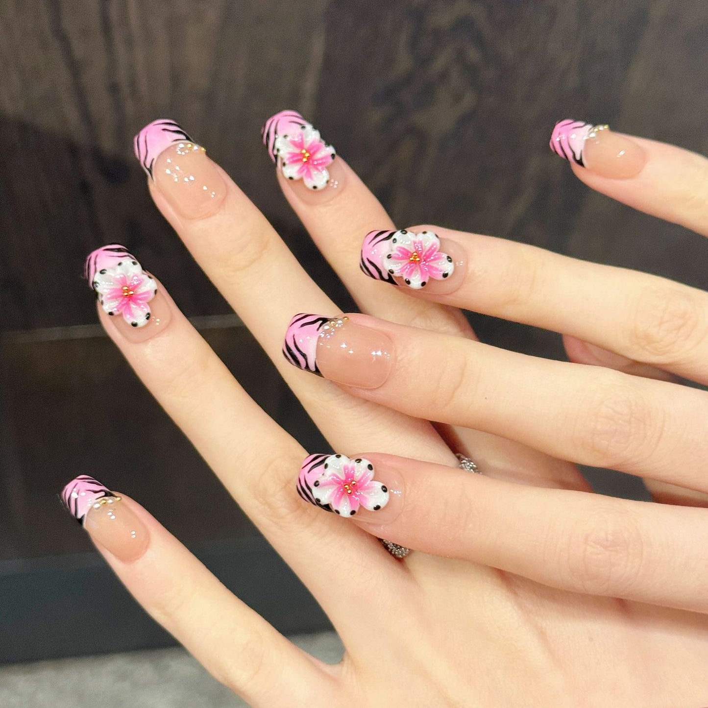 Blush Safari | Short Square Press‑on Nails