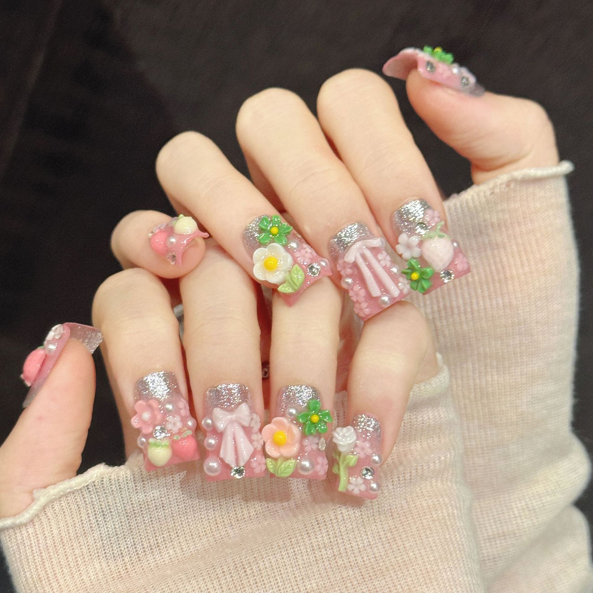 Pink Frost | Short Duck Press‑on Nails