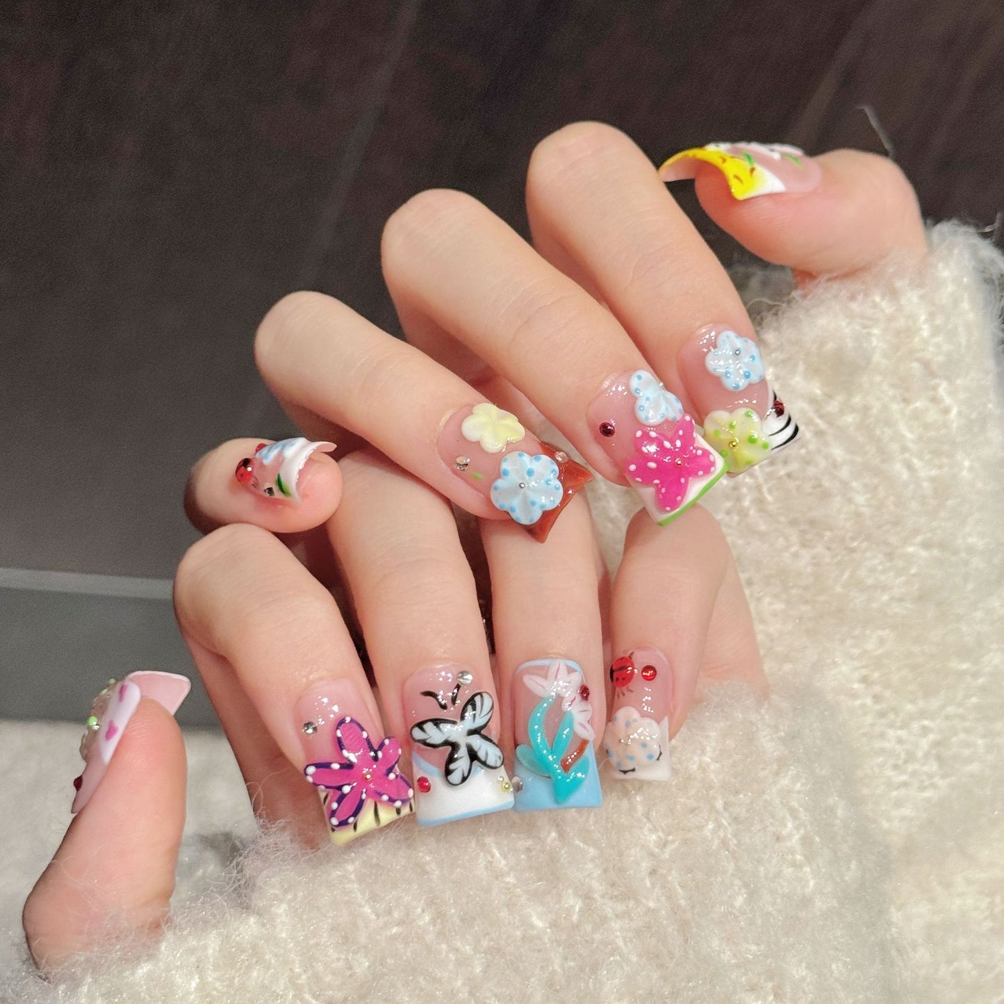 Pastel Butterfly Dream | Short Duck Press‑on Nails