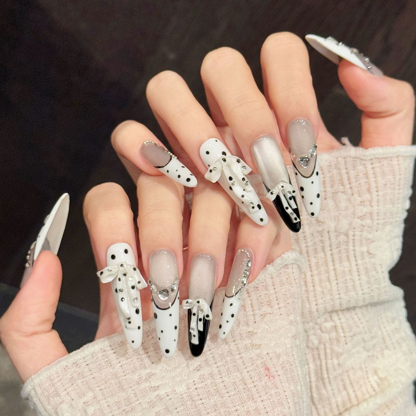 Pola Charm | Long Stiletto Press‑on Nails