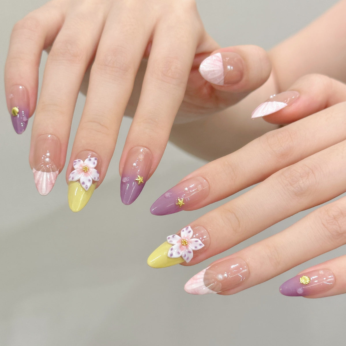 Lavender Drift | Medium Almond Press‑on Nails