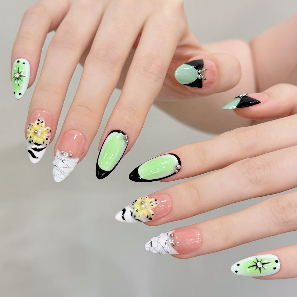 Vivid Zest | Medium Almond Press-on Nails