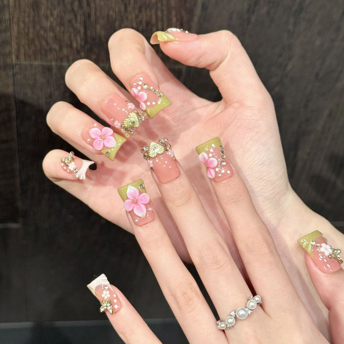 Peach Gild | Short Duck Press‑on Nails