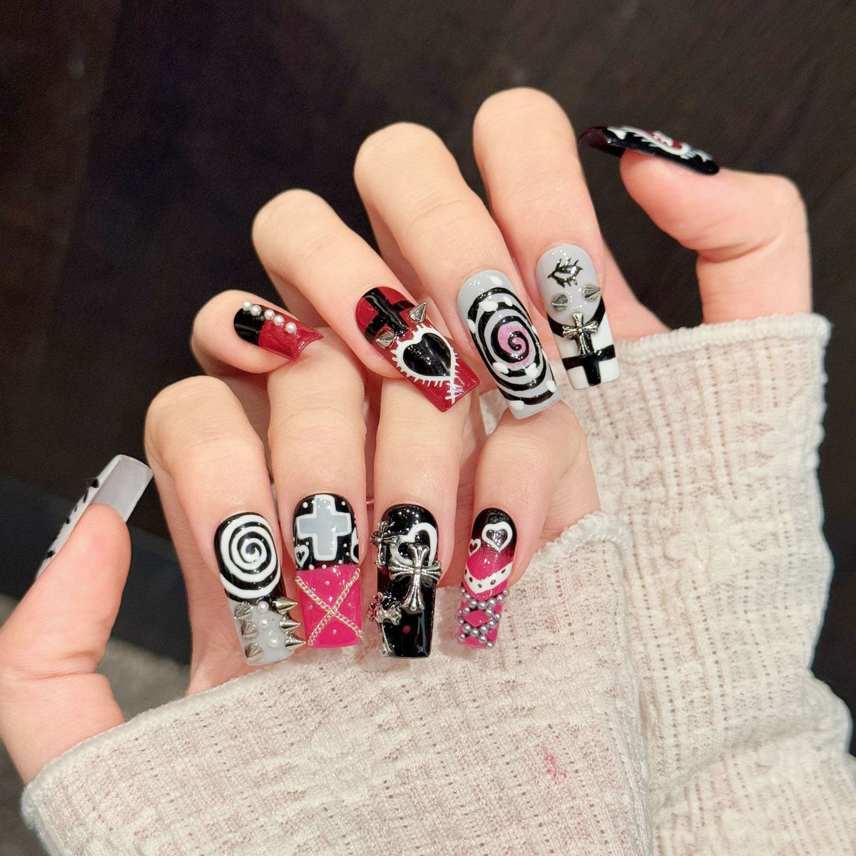 Rune Hype | Long Square Press‑on Nails
