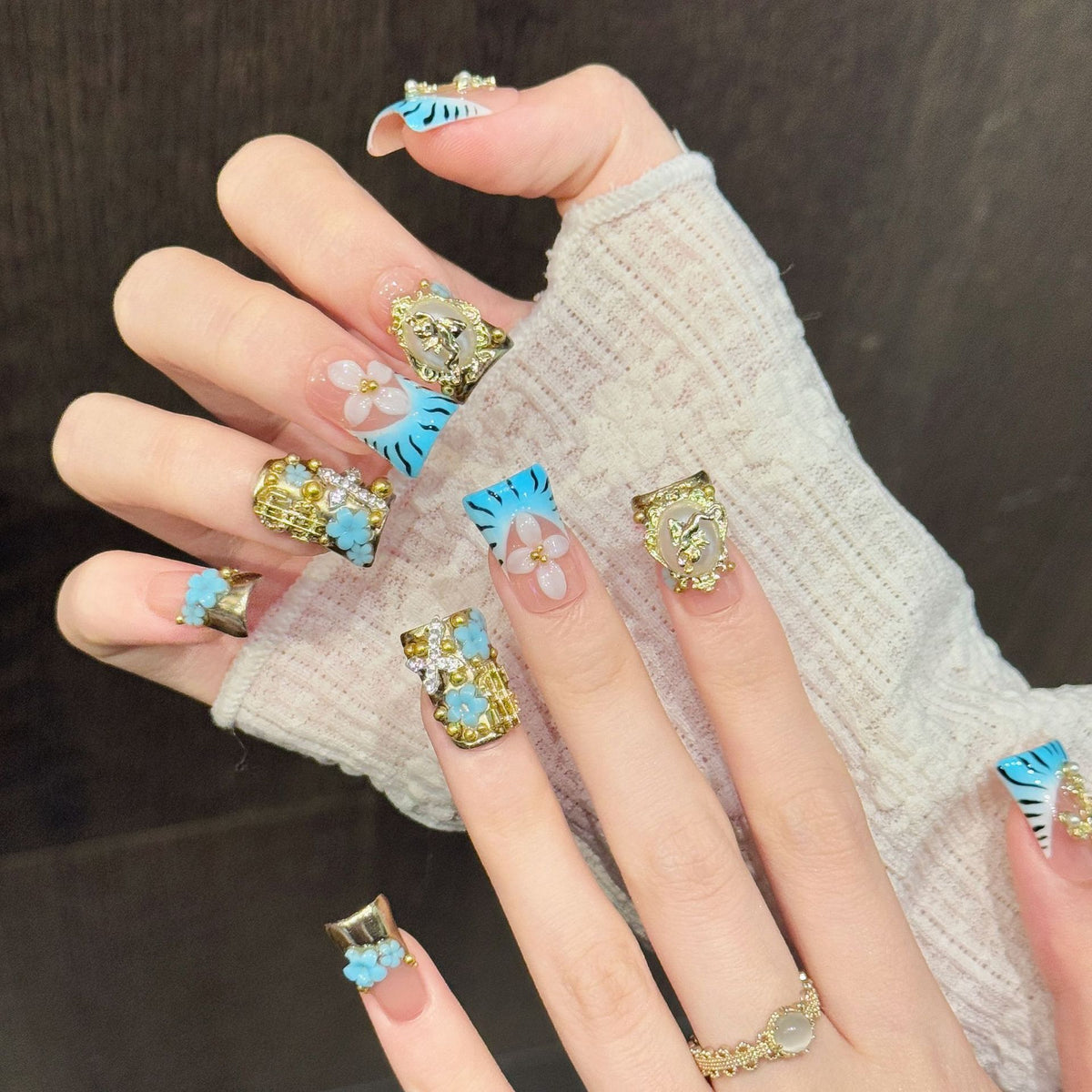 Gilded Dream | Short Duck Press‑on Nails